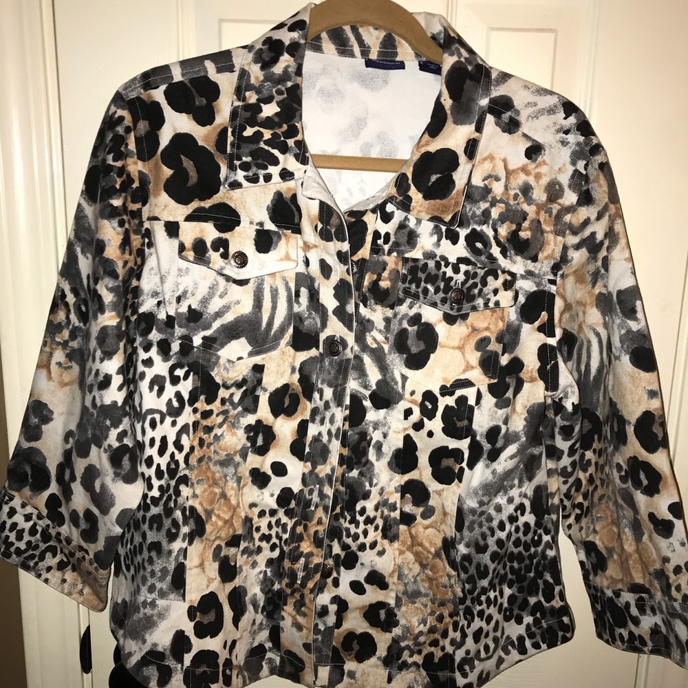 Leopard/Cheetah Print Jean Jacket